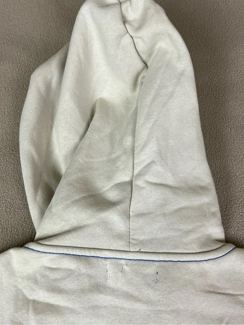 True Religion Contrast TR Full Zip Hoodie, Buddha Logo. Fog Beige. Sz Large